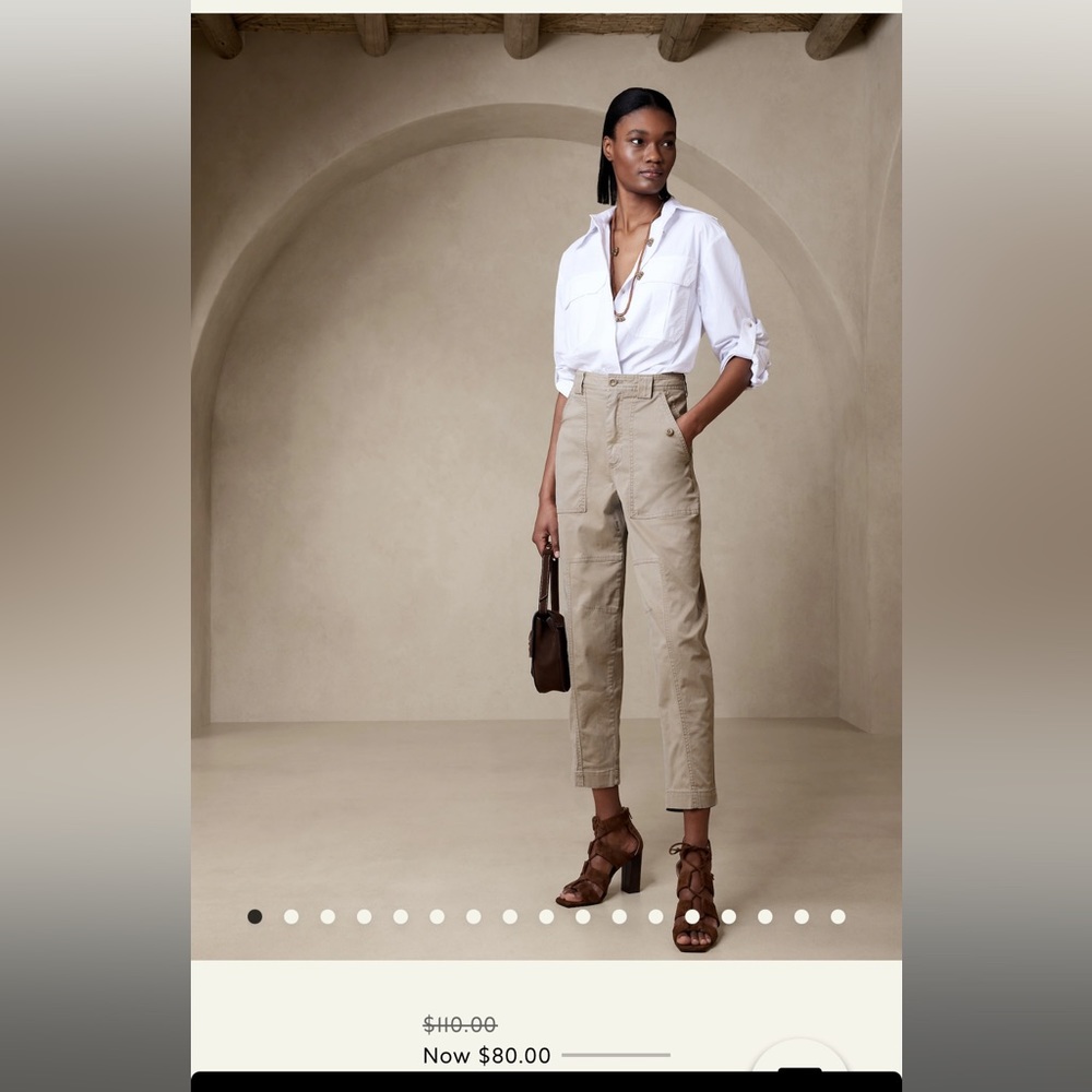 Banana Republic barrel leg khakis